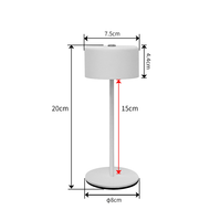 Lampe de table moderne DC 5v LED avec corps en ABS et abat-jour en métal lumière de salle de lecture à la mode à piles CCT 3 couleurs