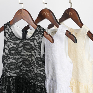 Vestido de niña con falda abullonada y ojales, vestido de princesa de encaje, vestido sin mangas para niños, verano 2022, venta al por mayor - Product Image 4