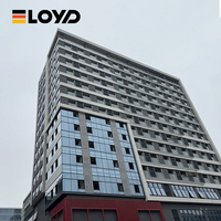 Système de bardage extérieur de bâtiment en panneaux de mur rideau en alliage d'aluminium Eloyd moderne avec revêtement filmé, garantie 5 ans pour les bureaux