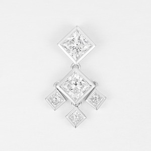 Collier pendentif classique en or blanc massif 14 carats avec diamant de laboratoire taille princesse 0,92 ct |   Pendentif en diamant de laboratoire taille princesse - Product Image 1