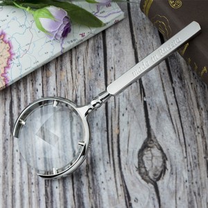 Handheld 8x Magnifying Glass 90 Mm Lens Gold Crescent Shape For Map Reading Jewelry Appraisal - Product Image 3