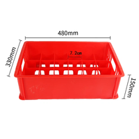 Panier de rangement pour verres à vin, en plastique épais, 24 compartiments, rouge, pour soda, bière, verres à boire, fabrication SHUNMEI
