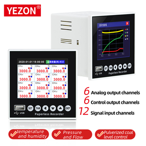 เครื่องบันทึกข้อมูลแบบไร้กระดาษ หน้าจอสัมผัส 3.5 นิ้ว 4 8 12 ช่องสัญญาณ  หน้าจอสี  รองรับ RS485 USB บันทึกข้อมูลความดันและอุณหภูมิ - Product Image 2
