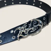 Nouvelle ceinture punk tendance Y2K en cuir PU ajouré pour hommes et femmes - Accessoire mode unisexe grande taille en cuivre, idéal pour offrir