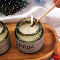 Fábrica de velas personalizadas Yoga Meditación Aromaterapia Tarro de vidrio Tapa de madera Velas de lujo Velas perfumadas Cera de soja