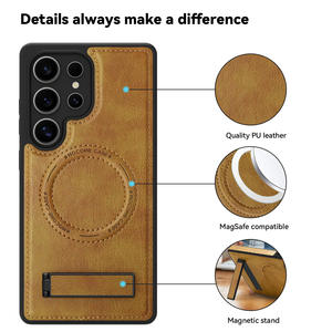 Funda de Teléfono de Cuero con Soporte, Nueva y en Oferta, para <span class=keywords><strong>Samsung</strong></span> S26 S25 Ultra, Funda Magnética para Coche para <span class=keywords><strong>Samsung</strong></span> S26 S25 Plus - Product Image 4