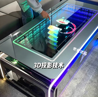 Table basse futuriste à LED lumineuse en acier inoxydable pour KTV, boîte de nuit et mobilier de salle VIP de bar