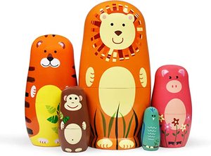 Poupées gigognes russes Matryoshka en bois, ensemble empilable, jouets faits à la main pour enfants, cadeau de Noël ou d'anniversaire - Product Image 5