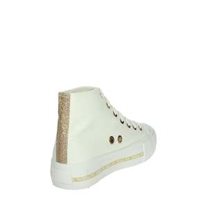Sneakers da ragazza Patrizia Pepe bianche alte in tela, scarpe alla moda - Product Image 2