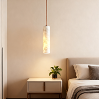 JACKSUN-Lampe Suspendue en Marbre pour Restaurant, Bar, Tube Droit, Style Chinois, Art, Chevet