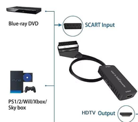 Convertisseur SCART vers HDMI, câble adaptateur BNC, convertit la vidéo et l'audio analogiques SCART et composite pour les lecteurs DVD de cinéma maison et les ordinateurs