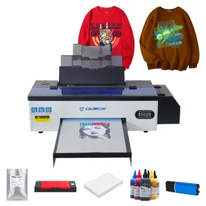 Keluaran Baru Printer R1390 DTF untuk T-shirt Jeans Topi Hoodie dengan Oven Manual A3 DTF Printer