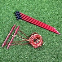 SwingPerfect Cordon d'alignement de putting de golf 3 lignes 2,8 m Jaune, avec points de repère pour la position des yeux et retour de force rouge, pour la ligne de départ, aides à l'entraînement