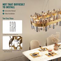 Lampes suspendues modernes Asfour Or Cristal K9 Pièces de lustre Éclairage Plafond Lustres de luxe en cristal