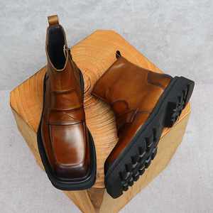 Bottes pour hommes à la mode, best-sellers de l'automne, bottes hautes avec motif crocodile, bottes en cuir formelles pour hommes - Product Image 3