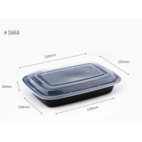 Lonchera Rectangular de PP de Grado Alimenticio, Apta para Microondas y Congelador, Libre de BPA, con Tapa Hermética, Contenedor Desechable para Llevar Comida