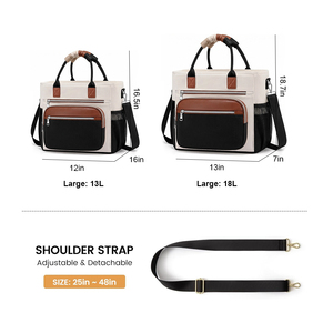 Grand sac isotherme pour le déjeuner 13L, sac isotherme étanche à large ouverture avec plusieurs poches, sac à lunch imperméable - Product Image 4