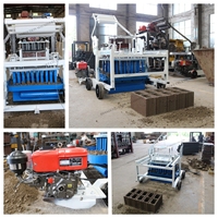 Machine à fabriquer des briques creuses en béton manuelle mobile diesel, prix de la machine à fabriquer des briques en béton