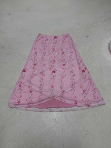 Falda Larga Asimétrica con Estampado Floral y Volantes, Estilo Suave, Ligera y Fresca, de Malla Transparente, para Vacaciones de Verano - Product Image 6