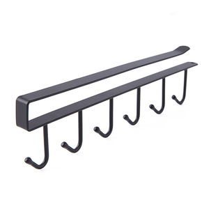 <b>Kitchen</b> wrought iron nail-free <b>hooks</b>, multi-row cabinet storage rack, six-row <b>hooks</b>, wardrobe 6-<b>hook</b> organizer. - Product Image 5
