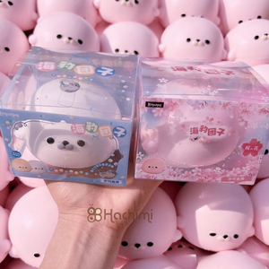 ของเล่นบีบลดความเครียด Hachimi รูปแมวน้ำสีชมพู เนื้อนุ่มพิเศษ ของเล่นบีบสโลว์ไรซิ่ง น่ารักแบบโมจิ ขายส่ง - Product Image 6