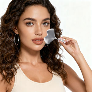 Penjualan terlaris alat papan Guasha daun Ginkgo kecantikan baru OEM kustomisasi LOGO perawatan kulit wajah Perak Ginkgo Gua Sha pijat - Product Image 2