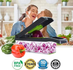 Sıcak satış 12 in 1 sebze kesicisi makine çok fonksiyonlu tek basın kullanım kılavuzu sebze kesicisi - Product Image 6