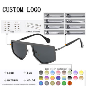 Gafas de Sol Rectangulares con Montura Metálica Completa, Lentes Verdes, 100% Protección UV, Unisex, Casuales, para Adultos - Product Image 3