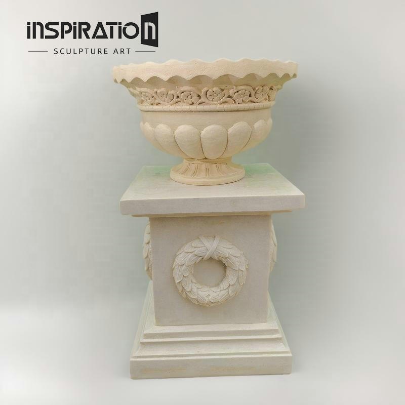 Antique Outdoor Garden Handmade Stone Pot