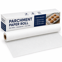 Rouleau de papier sulfurisé antiadhésif, résistant à la graisse, pour la cuisson au four et l'utilisation en cuisine