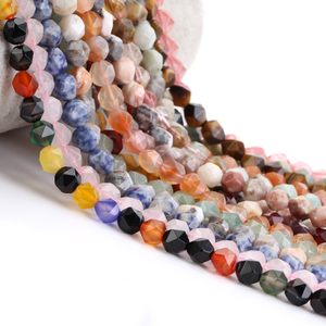 Pierre naturelle Jade calcédoine pierre d'agate colorée diamant taille losange facettes perles de pierre en vrac pour bricolage fabrication de bijoux résultats - Product Image 3
