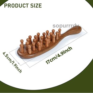 Custom Logo Scalp <b>Massage</b> <b>Brush</b> Ebony Wood Sandalwood Comb 22 Teeth Portable Wide Tooth Comb for Daily <b>Hair</b> Care Pin <b>Brush</b> - Product Image 2