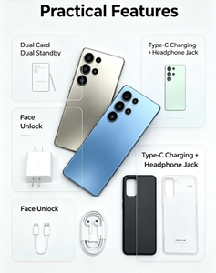 S25 Ultra โรงงานขายส่ง สมาร์ทโฟน 5G หน้าจอ 7.3 นิ้ว แบตเตอรี่ 7800mAh กล้อง 32MP แรม 6GB+128GB ปลดล็อค ราคาถูก ขายส่ง - Product Image 1