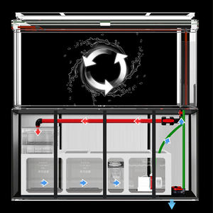 145 galones 550L Ultra Clear Glass Smart Aquarium Fish <span class=keywords><strong>Tank</strong></span> Factory Digital Aquarium Supplies con filtro de metal de peces artificiales - Product Image 5