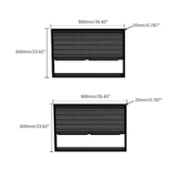 Étagère rectangulaire multi-niveaux en alliage d'aluminium anodisé - Durable, grande capacité, facile à nettoyer, pour le salon, organisateur mural