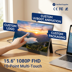 จอภาพพกพาแบบสัมผัสขนาด 15.6 นิ้ว ความละเอียด 1080P หน้าจอ FHD IPS พร้อมขาตั้ง รองรับพอร์ตเชื่อมต่อแบบ Dual Type-C และ <span class=keywords><strong>Mini</strong></span> <span class=keywords><strong>HDMI</strong></span> สำหรับแล็ปท็อป สมาร์ทโฟน และคอนโซล - Product Image 1