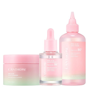 Kit de Soins Coréens Éclat Peau de Verre OEM Rose à l'Aloès : Nettoyant Exfoliant Visage, Tonique Vita, Sérum Mucin pour une Peau Rajeunie - Product Image 1