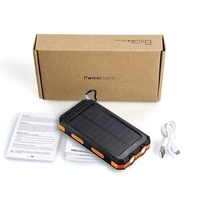 Batterie externe solaire T8 étanche grande capacité 20000mAh avec charge rapide et lampe torche pour iPhone et Samsung