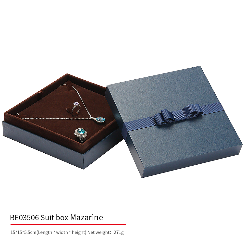 BE03506 Conjunto de joyas caja-Azul oscuro