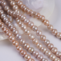 Perles naturelles en gros, 9-11 mm, perles d'eau douce rondes Edison, brillantes, pour la fabrication de bijoux
