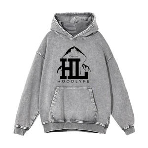 Sweats à capuche imprimés de haute qualité pour hommes et femmes, 100% coton, tissu uni teint en hiver, tissu de qualité supérieure, vêtements décontractés élégants - Product Image 2