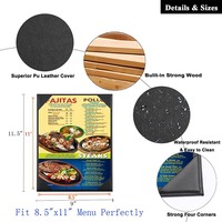 Penutup Menu desain kustom 8.5*11 inci Folder buku Menu tampilan tunggal