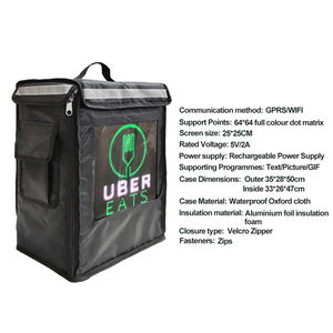 Custom Waterproof Full Color Advertising Video Takeaway Led Box Led Motorcycle Take-Out Delivery Food Box Led Screen Display - Product Image 2