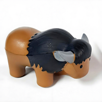 Balle anti-stress personnalisée en mousse PU de haute qualité en forme de Yak, jouet promotionnel, jouet animal souple, modèle BULL