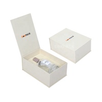 Boîte rigide personnalisée de 100 ml pour parfum avec couvercle à charnière, fermeture magnétique et insert en mousse floquée, emballage cadeau de luxe OEM, boîte d'expédition