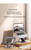 Nouveau support d'ordinateur portable en alliage d'aluminium support augmentant la hauteur Dissipation thermique verticale bureau pliant Support suspendu réglable