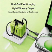 Cargador USB C GaN de 120 W, PD3.0 QC3.0, Adaptador de Cargador de Pared Rápido para Teléfono iPhone, Samsung, Android, Tableta