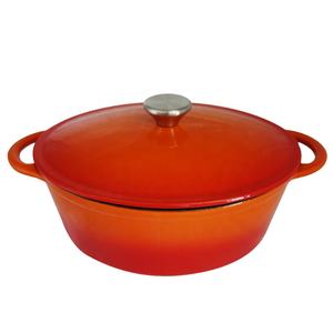 Casserole <span class=keywords><strong>en</strong></span> <span class=keywords><strong>fonte</strong></span> d'ustensiles de cuisine ovales émaillés colorés avec deux poignées four hollandais <span class=keywords><strong>grande</strong></span> <span class=keywords><strong>capacité</strong></span> bouillon de soupe marmite - Product Image 6