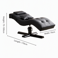 Chaise de salon de coiffure professionnelle moderne de haute qualité, durable, avec dossier en cuir en forme de S, réglage du dossier, structure en acier, pour salon de beauté et spa