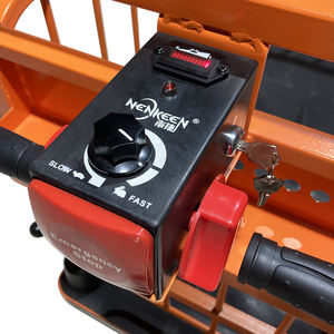 Elektrische platformkar met vier wielen, roestvrijstalen constructie, zwaar belastbaar, met hek, voor buitengebruik in de tuin - Product Image 2